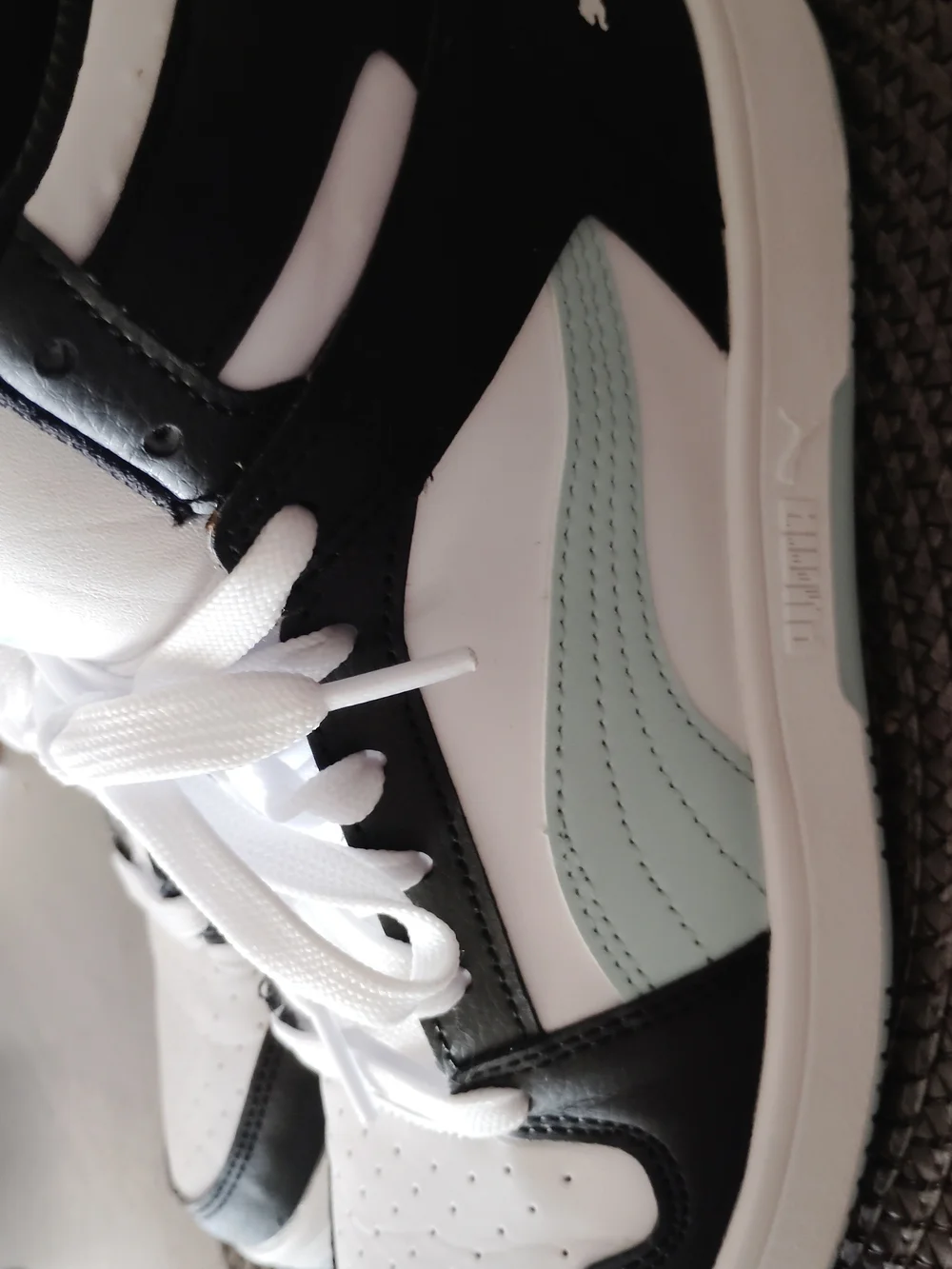 Puma Women's Black, White & Teal High-Top Sneakers